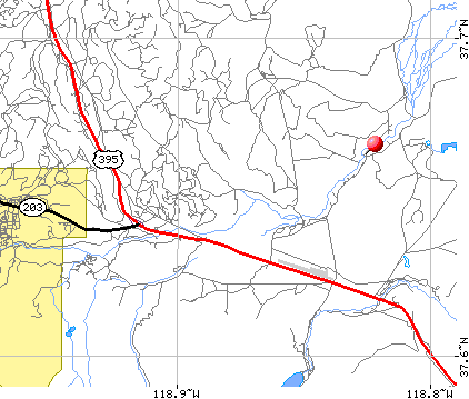 Hot Creek Location Map